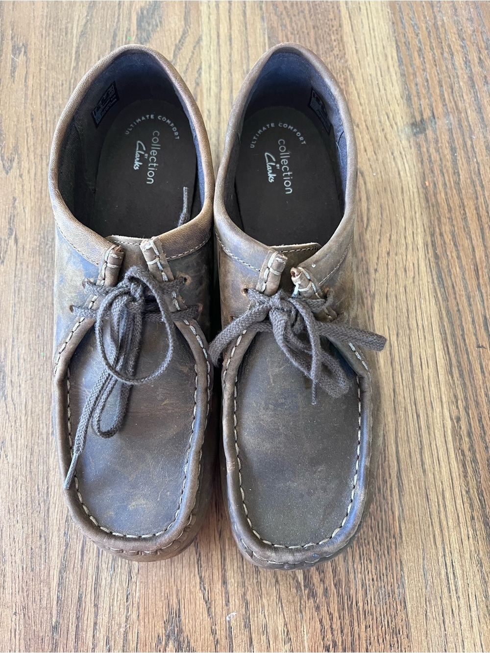Clarks Womens size 9.5 Brown Leather Lace-Up Shoes